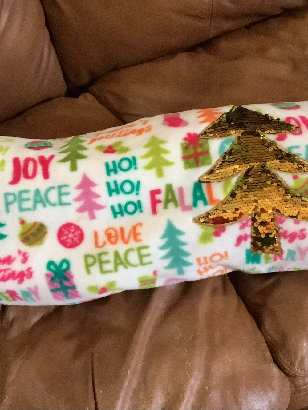 Holiday Sequin Tree Plush Blanket Multicolor